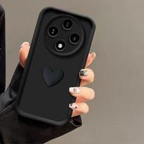 Dėl Xiaomi Redmi 14C dėklo Xiaomi Redmi 14C mielas 3D širdelės formos telefono dėklas apsauga kamera apsauga nuo kritimo minkštas dangtelis For Redmi 14C juoda