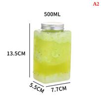 500ML PET plastikiniai buteliukai Vienkartiniai indai su sidabriniais dangteliais sultims A2