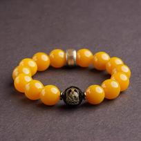 Natūralus geltonas agatas Zodiako globėjo apyrankė vyrams ir moterims - 7A klasės Benmingfo papuošalas Yellow Agate 8MM orange