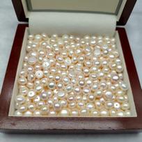 7.5-8.5mm 4A Freshwater Pearl Muffin Bead, Half-Drilled Nude Manta Rose for DIY Earrings or Rings. E-commerce Platforms