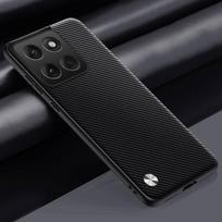Prabangus PU odinis dėklas Motorola Edge 60 5G galiniam dangteliui, silikoninė apsauga, telefono dėklas Motorola Moto Edge 60S Edge60 S Moto Edge 60 matinė juoda spalva