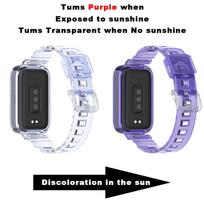 Skaidri saulės spalvą keičianti silikoninė laikrodžio apyrankė, skirta Redmi Band 3 2, apyrankės pakeitimo dirželis, skirtas Xiaomi Band9 Active/8Active For Redmi Band 3
