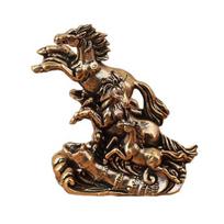 Feng Shui Horse Statue 2026 Year of Horse Tabletop Brass Ornaments Chinese New Year Blessing Souvenir Zodiac Animal Sculpture for Spring Festival