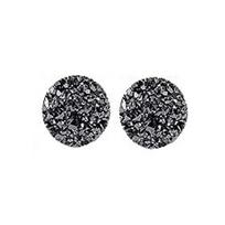 Akupunktūros auskarai Magnetoterapiniai germanio auskarai svorio netekimui Limfos drenažo auskarai Black-Round-8mm