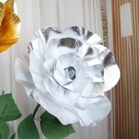Blizganti didžiulė rožės žiedo galva 30/40/50cm Dirbtinės gėlės Nauja netikra putplasčio rožė silver-30cm