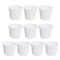 10 plastikinių apvalių sulenkių vazonėlių rinkinys Gėlių sodintuvas Auginimo dėžė Gėlių vazonas 2 spalvos namams, biurui ar sodo dekoravimui balta