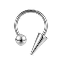 ZS 16G Kūgio Septumo Žiedas Nerūdijančio Plieno Pasagos Formos Nosies Auskaras Smaigas Lūpų Žiedai Juodos Spalvos Tragus Helix Auskaras Kūno Papuošalai 1.2MMx8MM