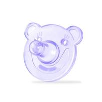 Animacinis meškiukas besišypsantis veidas manekeno čiulptukas silikoninis naujagimio čiulptukas spenelis Bear violetinė