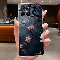 Dėklas Motorola Moto G57 Power / G67 Power 5G, Skaidrus, Prabangus, Madingas, Drugelių Gėlių, Minkšto TPU Silikono, Apsauginis Motorola Moto G67 Power gray