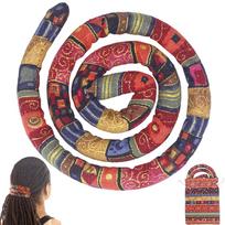 Spiral Lock Hair Tie Bendable Hair Band Flexible Hair Wrap for Dreadlocks with Ethnic   Pattern for Women Men Hair s