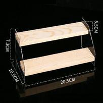 Kopėčių tipo akrilinis stelažas eksponavimui 2/3/4/5 pakopų pliušinių lėlių stelažas lėlių laikymui 20cm-2 Layer