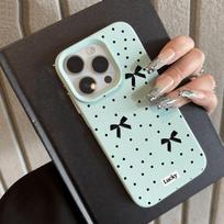 INS Polka Dot Phone Case For iPhone 13 Case iPhone 15 16 14 11 12 17 Pro Max 17Air Candy Color Lichee Pattern Silicone TPU Cover iphone 12 ProMax gray