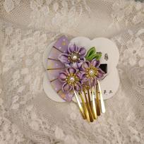 Tassels Japanese Kimono Headwear Sakura Tassel Fan Hairpin Lovely   Children violetinė