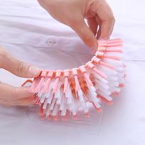 Naujas lankstus plastikinis šepetys grindims, skalbyklai, plytelėms, virtuvei ir kt. rožinė