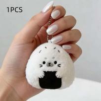 Kawaii Rice And Vegetable Seal Plush Keychain Cute Sushi Seal Stuffed Animal Bag Charm Soft Penguin Pendant Keyrings Girls Gifts 1pcs