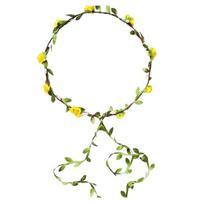 Forest Theme Floral Leaf Wreath Hariband With Natural Lookings For Photoshoots School Event Music Festival Headpiece geltona