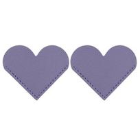 2 vnt. Paprastos širdies formos žymės Rankų darbo dirbtinės odos etiketės Užrašų knygelės etiketės Knygų skaitymo žymės violetinė