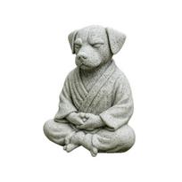 3D Printed Meditating Dog Statue, Cute Zen Puppy Sculpture, Retro Desk Decor for Home & Office, Unique Gift for Dog Lovers Dog gray