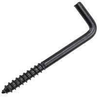 10 PCS Black L Shaped Hooks Steel Spiral Hanger Hook Garden Screw in Ceiling Hooks  Photo Frame M 3.4*40mm juoda