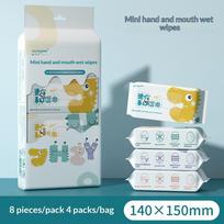 192/64 /32 Pcs Mini Portable Wet Wipes, Alcohol-Free Disposable Hand & Mouth Wipes, Multi-use for People & Pets Travel Outdoor