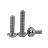 304 Stainless Steel DIN967 M4 Cross Pan Head Screws with Washer Face Full Thread M4x6 (15pcs)
