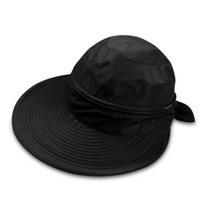 Casual 2 in 1 Women Top Air Cap Detachable Adjustable Sunscreen Cap Solid Color Breathable Anti-UV Beach Cap juoda