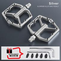 KRSEC S1080 Three Bearing Bicycle Pedals Ultralight BMX MTB Road Mountain Bike Pedals Non-slip Aluminum Alloy CNC Cycling Parts S1080 Silver