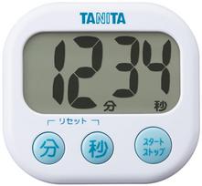 TANITA Digital Large White Timer, Display, TD-384-WH