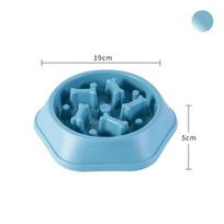 Dog bowl anti choking slow food bowl small and medium-sized dog feeder pot cat food pot dog food anti overturning pet supplies tamsiai mėlyna spalva