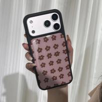 ins retro brown flower for Apple IP16/17Promax mobile phone case 15 Epoxy water condensation 14 new models IPhone17ProMax