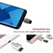 USB tipo C kortelių skaitytuvas aliuminio lydinio TF Flash atminties kortelių skaitytuvas OTG adapteris, skirtas MacBook Windows blue