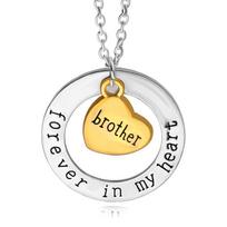 Wo Tones Heart Mama Tėtis Dėdė Teta Brolis Sesuo Sūnus Dukra Amžinai Mano Širdyje Kaklo papuošalas brother