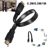 3CSTORE didelės spartos kištukinis kištukas HDMI plokščias kabelio laidas, skirtas garso ir vaizdo AV HDTV PS3 0.3M