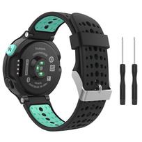 Lauko sportinis silikoninis dirželis, skirtas Garmin Forerunner 235 220 230 620 630 735XT išmaniojo laikrodžio apyrankei juoda/mėtų žalios spalvos