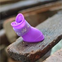 Candy Color Minkšti ir patogūs naminiai batai nuo lietaus Atsparūs vandeniui ir drėgmei naminiai batai nuo lietaus Neslystantys, dėvėjimui atsparūs šunų batai nuo lietaus M violetinė