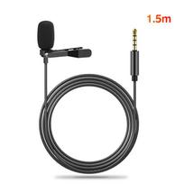 FONKEN 3,5 mm mini mikrofonas su kaklaraiščių spaustukais apykakle, kalbantis dainuojantis mikrofonas Tiesioginės transliacijos paskaitos mikrofonas išmaniajam telefonui 1.5M juoda