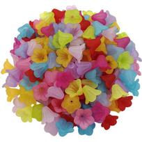Mišrios trimito gėlės matinio akrilo plastiko karoliukai, dangteliai, galiniai dangteliai, skirti „pasidaryk pats“ apyrankių karolių kūrimui papuošalų radiniai 20Pcs 13x10mm šviesiai violetinė spalva