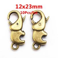 10pc Elephant Lobster Clasp Antique Silver Hooks for Keychain Necklace Bracelet Chain DIY Jewelry Making Findings Components 10pc sidabras