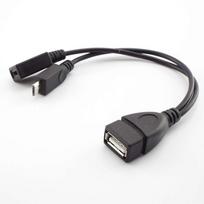 2 in 1 OTG Micro USB Host Power Y skirstytuvas USB adapteris Mirco 5 kontaktų vyriškas mikro USB prievadas OTG įkrovimo kabelis