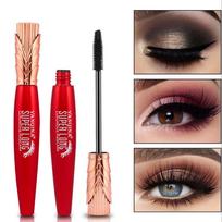 Crown 4D Mascara vandeniui atsparus ilgų blakstienų priauginimas Šilko pluošto blakstienų juodas tušas juoda