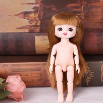 16cm mini kilnojamas 23sujungtas lėlės mergaičių žaislas 3D didelėmis akimis BJD princesė pilna apranga Suknelių kolekcija Vaikiška lėlė Dovana Head+Body