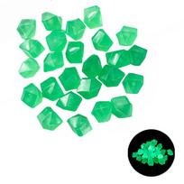 100 vnt. Šviečiantys tamsoje akmenys Švytintys akmenys Deimanto formos fluorescencinio akmens dekoracija akvariumui 100pcs žalia