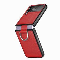 Neslystantis odinis Coque dėklas, skirtas Samsung Galaxy Z Flip 4 5 5G flip5 Flip4 Flip3 Flip 3 Zflip4 Finger Ring telefono maišelio dangtelis Samsung Z Flip 4 raudona