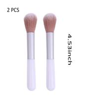 2vnt Pudros skaistalų šepetėlis makiažo įrankis Soft Fiber makiažo šepetėlis 2pcs balta
