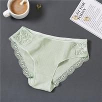 Medvilniniai apatiniai moteriški Seksualūs nėriniuoti bikiniai kelnaitės žemai pakylančios minkštos tamprios moteriškos įžūlus hipster XL žalia