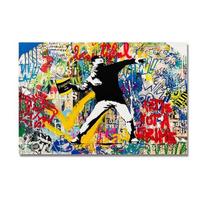 Šiuolaikinė grafiti drobės tapyba Banksy Populiarūs plakatai ir spausdintos nuotraukos Sienų meno spausdinimas Svetainė Pagrindinis puslapis 21cm×30cm NoFrame