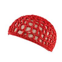 Tinklelis Hair Net Crochet Cap Fishnet Hairnet Plaukų tinklelis Snood Sleeping Night Cover raudona
