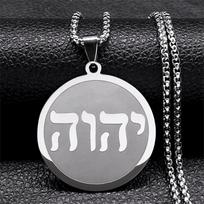 Tetragrammaton Jahvės hebrajų abėcėlės karoliai moterims, vyrams, nerūdijančio plieno Vyras, žydas krikščionis, Izraelio grandinės papuošalai