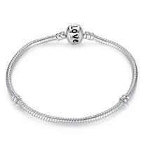 BISAER apyrankė omarų sidabro spalvos LOVE gyvatės grandinėlės apyrankė ir apyrankė moterims, dovana 16 cm length