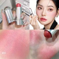 „Silver Tube Blush Stick Moisturizing Haze“ lūpas ir skruostus Dvejopos paskirties skaistalų kreminė spalva, parodanti natūralų matinį kietą skaistalų kremą Rouge lūpų dažai 7 g 01#